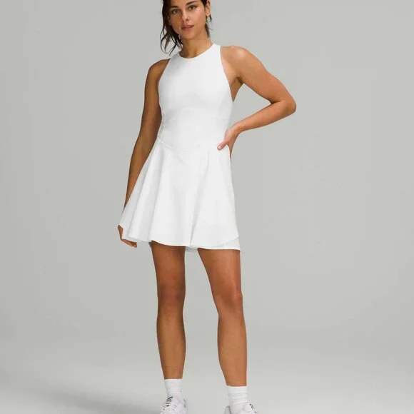 (6895) Lululemon Court Crush Dress in White sz 6 - Picture 2 of 4